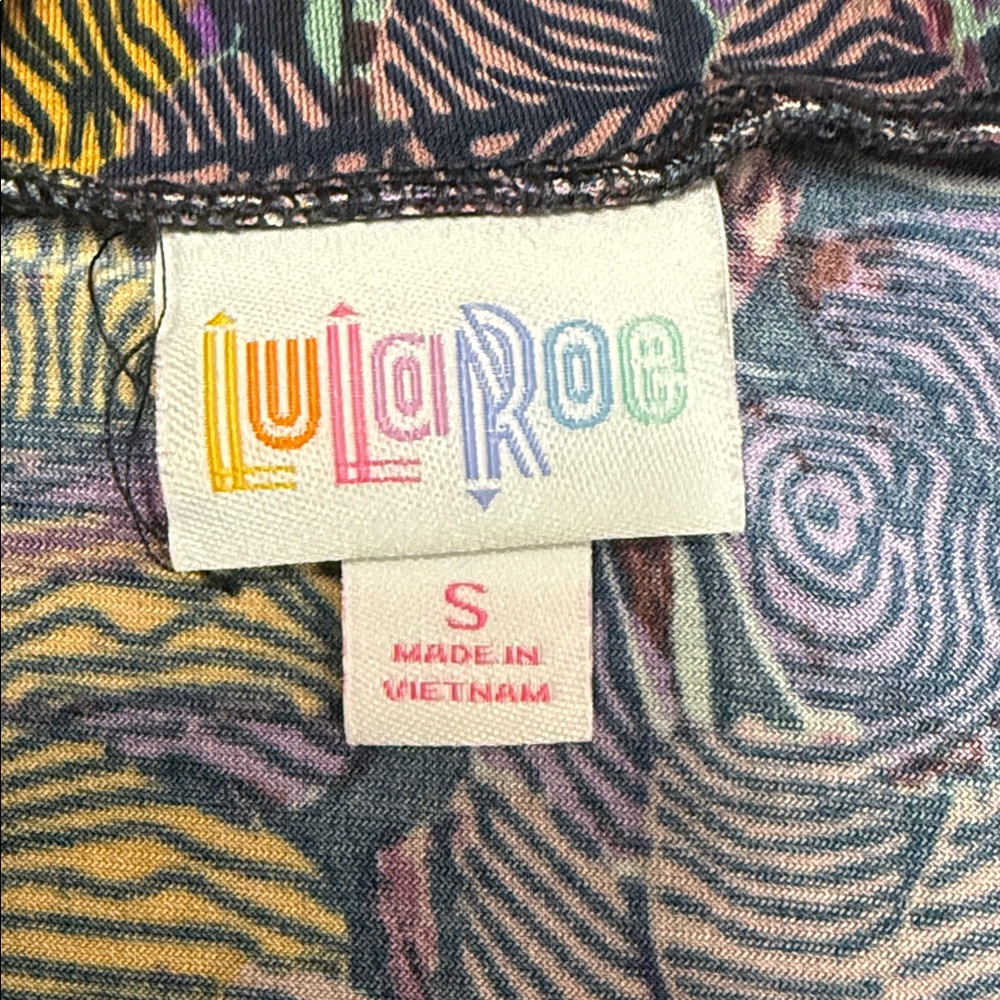 LuLaRoe Azure Skirt Small Purple Yellow Floral A Line Stretch - Picture 4 of 6